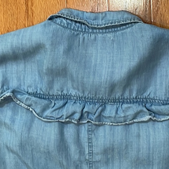 BILLY T Woman’s Denim’s Dress Collar Adjustable Sleeves Size XL Lyocell Blue - Picture 8 of 14